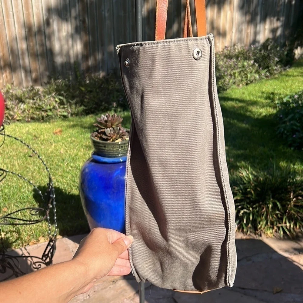 ▶️ Pottery Barn Kids ◀️ Gray Canvas Leather Tote